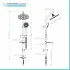 Colonna doccia con deviatore in acciaio cromato design tondo
