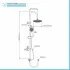 Colonna doccia H 100 cm in acciaio cromato con deviatore