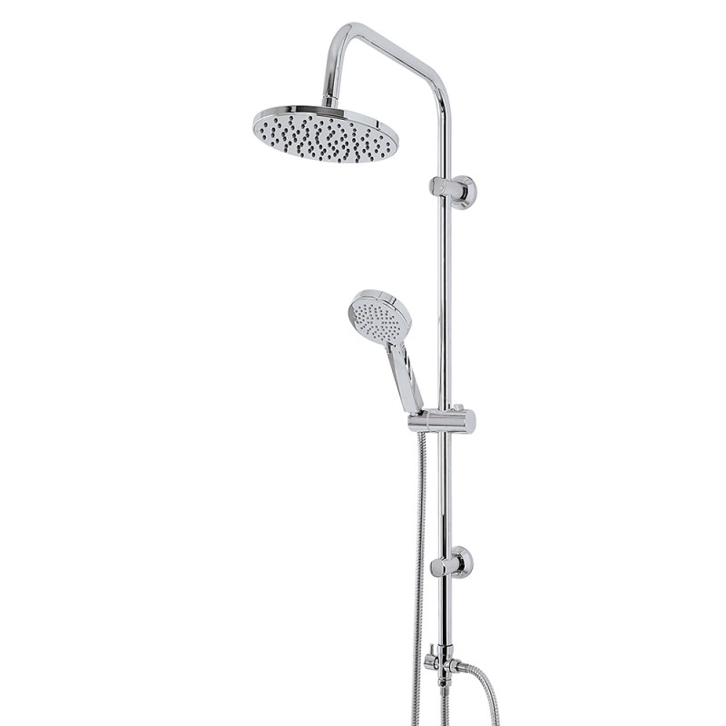 Colonna doccia cromata H 105 cm con deviatore design tondo