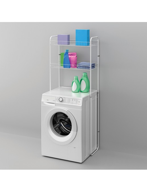 Sovrastruttura Per Lavatrice 160x66x34cm - Scaffale Con 3 Ripiani Effetto Noce, Mobile Salvaspazio Per Bagno - Foto 4