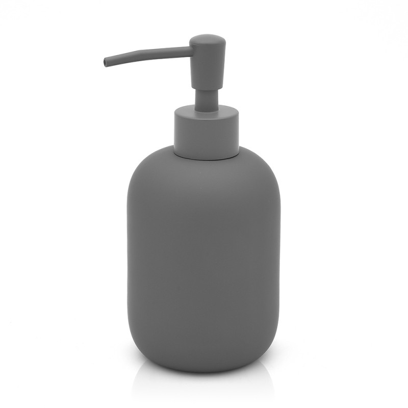 Dispenser sapone liquido d'appoggio grigio scuro in ceramica soft touch