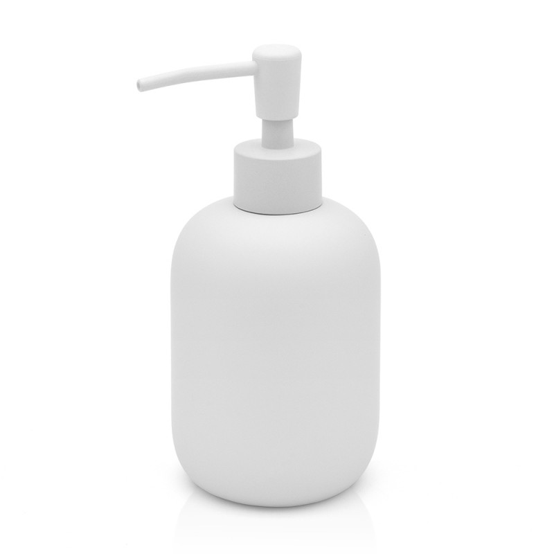 Dispenser sapone liquido d'appoggio grigio chiaro in ceramica soft touch
