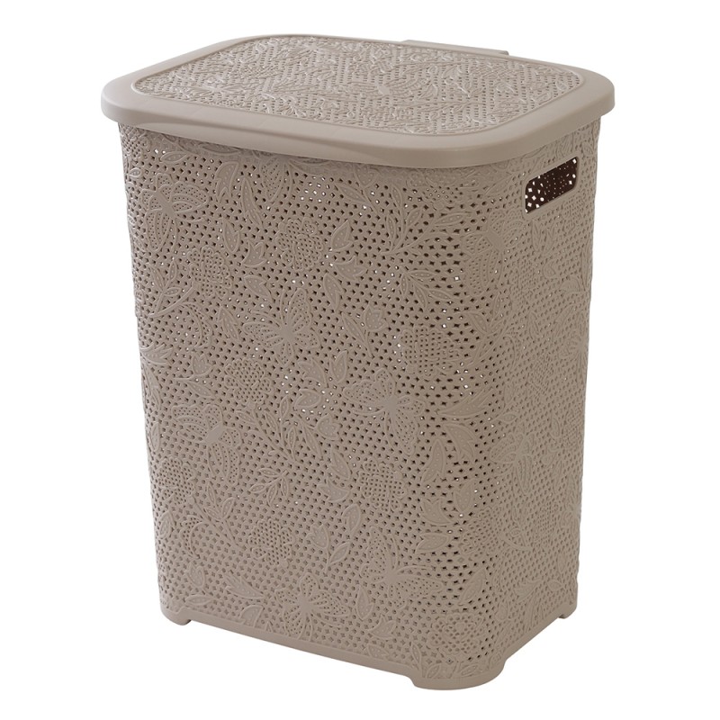 Portabiancheria salvaspazio in plastica tortora con capienza 50 lt Portabiancheria salvaspazio in plastica tortora con capienza 50 lt