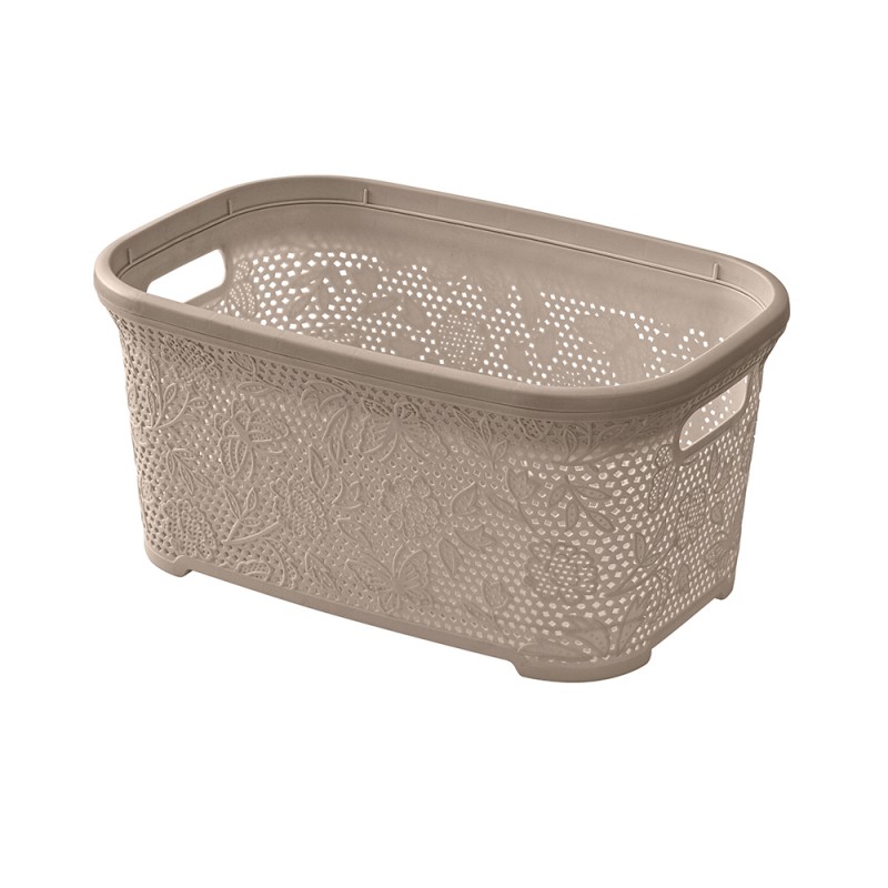 Cestino portabiancheria moderno in plastica tortora con capienza 27 lt Cestino portabiancheria moderno in plastica tortora con capienza 27 lt