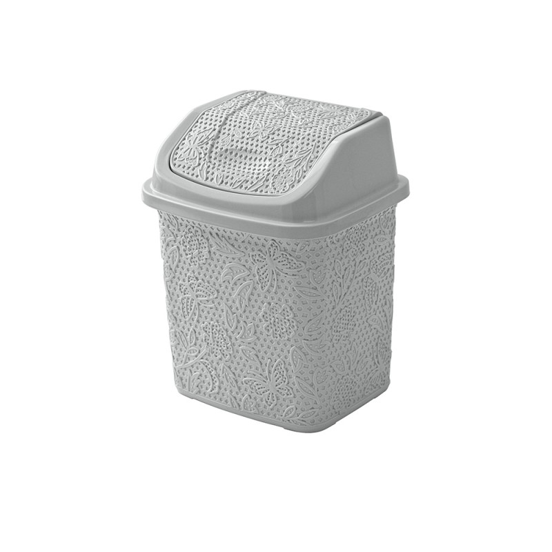 Pattumiera in Plastica Grigia capienza 5,5 Lt con coperchio Basculante Pattumiera in Plastica Grigia capienza 5,5 Lt con coperchio Basculante
