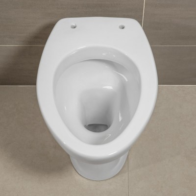 Water per anziani in ceramica bianca lucida completo di sedile copri wc in poliestere colato