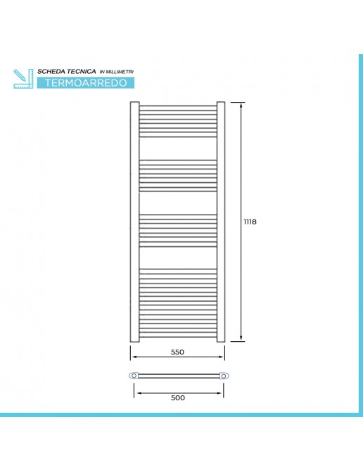 Scaldasalviette Termoarredo Cromato 80x50 - Per Bagno, Riscaldamento, Design Elegante - Foto 9