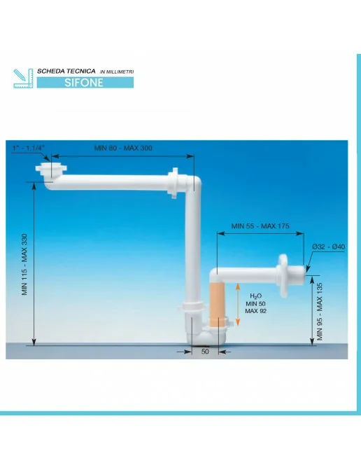 Sifone Per Lavabo Bagno 1¼" - Design Salvaspazio Regolabile, Con Filtro Capelli, Antiodore - Foto 11