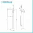 Rubinetto vasca a pavimento freestanding squadrato cromato