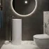 Lavabo freestanding da terra tondo Petit bianco in ceramica