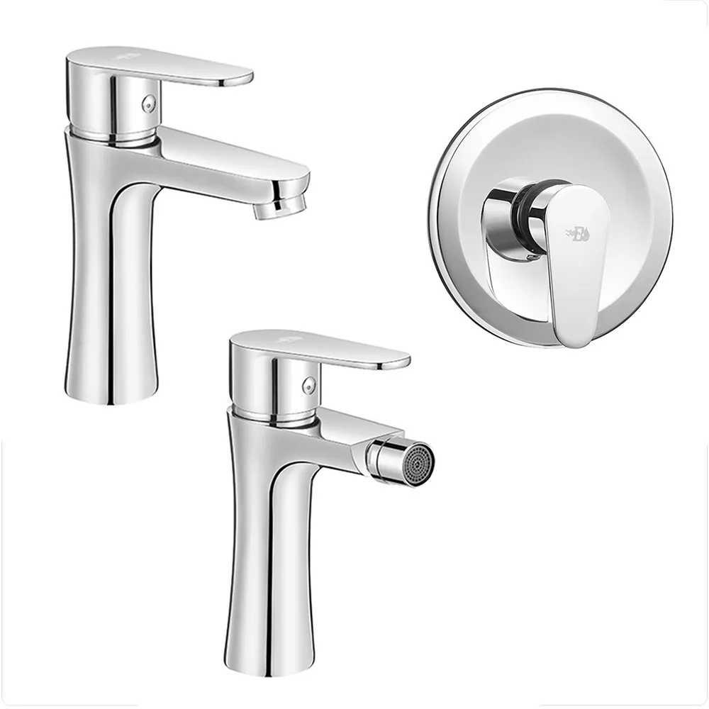 Image of Set miscelatori lavabo bidet incasso doccia cromati Lizzy