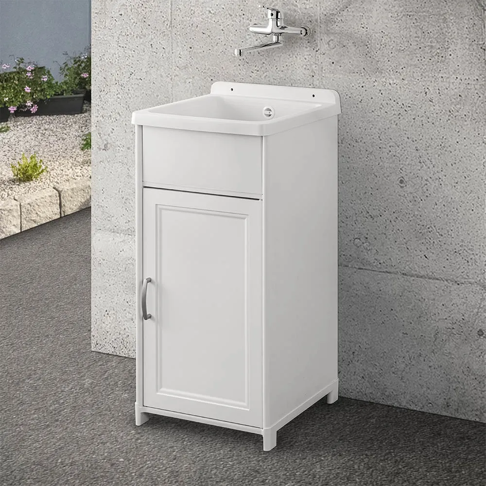 Image of Mobile lavatoio salvaspazio 40x38 con vasca in kit montaggio