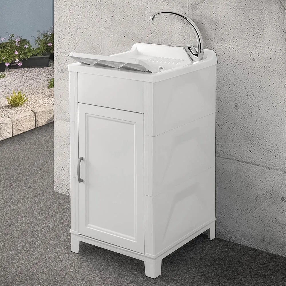 Image of Lavatoio da esterno 45x50 con vasca e asse lavapanni in kit montaggio