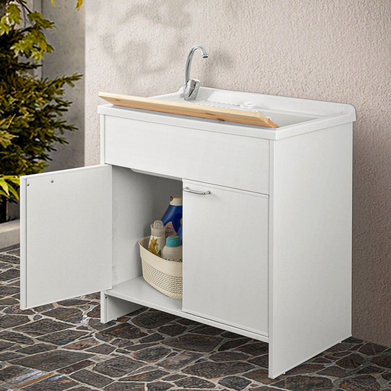 Lavello Sottotop In Granito Bianco 46x47 Cm, Lavello 1 Vasca Kit Di Scarico Lavello Su Mobiletto Da 50 Cm Lavello Di Primagran 89581632 - Foto 6