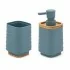 Set accessori dispenser e portaspazzolini d'appoggio in abs turchese cobalto Wave