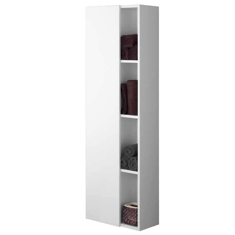 Pensile 160 cm Anta Slow Motion e Vano Giorno Bianco Boss Pensile Bagno Feridras Boss Bianco Lucido L.50xP.26.5xH.160
