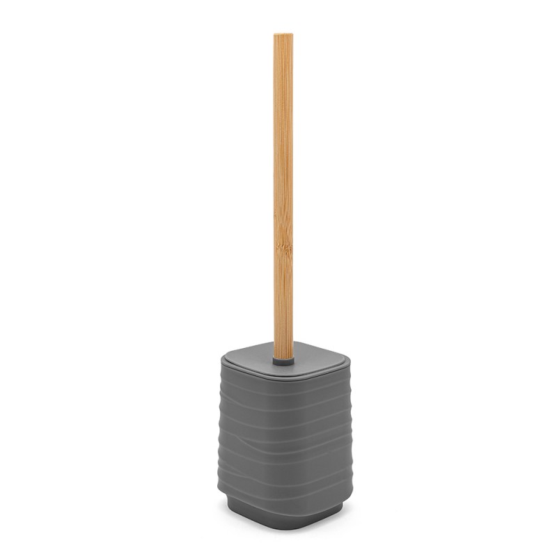 Porta scopino da appoggio grigio in abs e bambù Wave