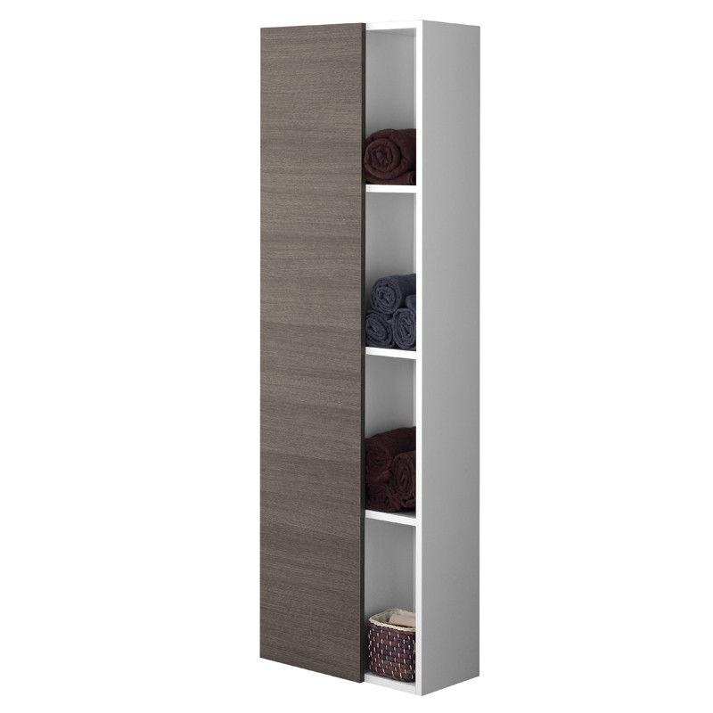 Pensile 160 cm Anta Slow Motion e Vano Giorno Rovere Scuro Boss Pensile Bagno Feridras Boss Rovere Scuro L.50xP.26.5xH.160