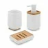 Accessori bagno in set da 3 pezzi in abs bianco linea Wave