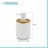 Dispenser sapone da appoggio bianco in abs e bambù Wave