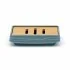 Accessori bagno in set da 3 pezzi in abs turchese cobalto linea Wave