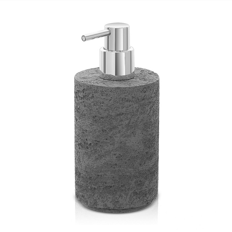 Dispenser sapone da appoggio grigio in resina effetto pietra Matera