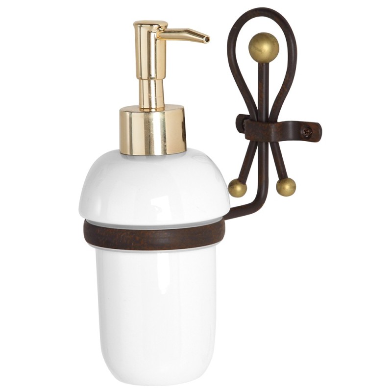 Dispenser Sapone Liquido retrò in ferro battuto dettagli oro Dispenser Sapone Liquido retrò in ferro battuto dettagli oro