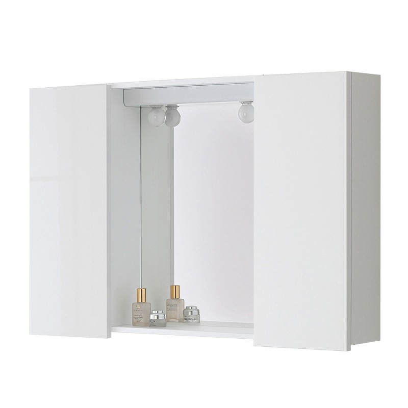 Specchiera contenitore bagno linea Way 2 ante 60x90 cm bianco lucido Specchiera contenitore bagno linea Way 2 ante 60x90 cm bianco lucido