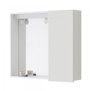 Specchiera contenitore bagno linea Way un' anta 67x60 cm bianco lucido