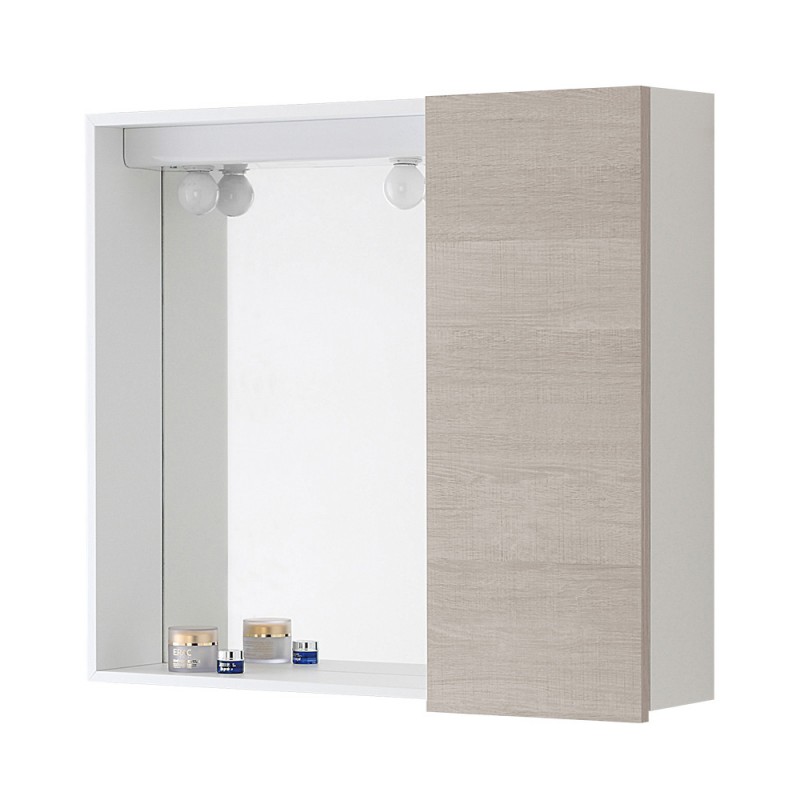 Specchiera contenitore bagno 1 anta linea Way 67x60 cm in Rovere Chiaro Specchiera contenitore bagno 1 anta linea Way 67x60 cm in Rovere Chiaro