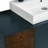 Mobile bagno sospeso 100 cm antracite e noce canaletto con lavabo e specchio led Monza