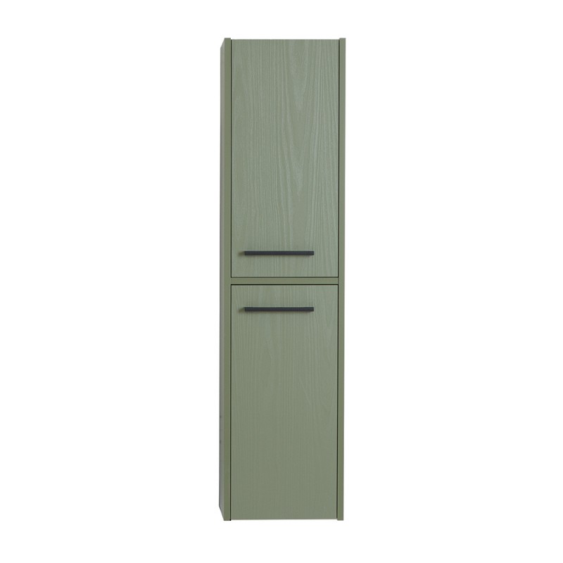 Colonna bagno sospesa 140 cm verde effetto legno 2 ante soft-close Sofia