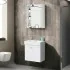 Mobile bagno sospeso salvaspazio 55 cm bianco lucido con specchio Strada