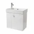 Mobile bagno sospeso salvaspazio 55 cm bianco lucido con specchio Strada