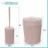 Set completo accessori bagno da appoggio 5 pezzi rosa in plastica Ring