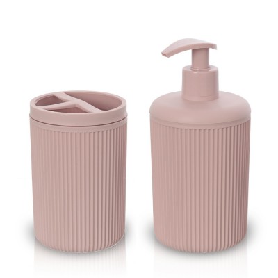 Set Accessori Bagno Cipì collezione Shaker in Pet decorato con motivo rombi