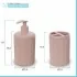 Set accessori bagno dispenser e portaspazzolini da appoggio rosa in plastica Ring