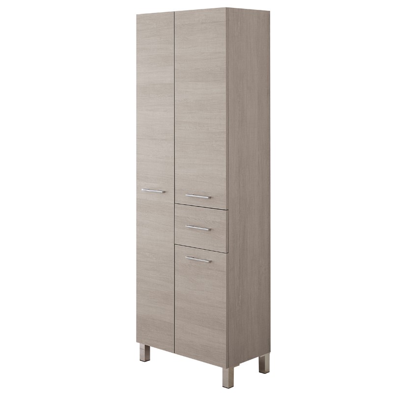 Colonna Portasciugamani 60x180 Rovere Chiaro Mondo Colonna Bagno Con Tre Ante E Un Cassetto Rovere Chiaro 60x H. 180