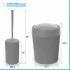 Set accessori bagno scopino e pattumiera grigio in plastica Ring