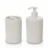 Set accessori bagno dispenser e portaspazzolini da appoggio beige in plastica Ring