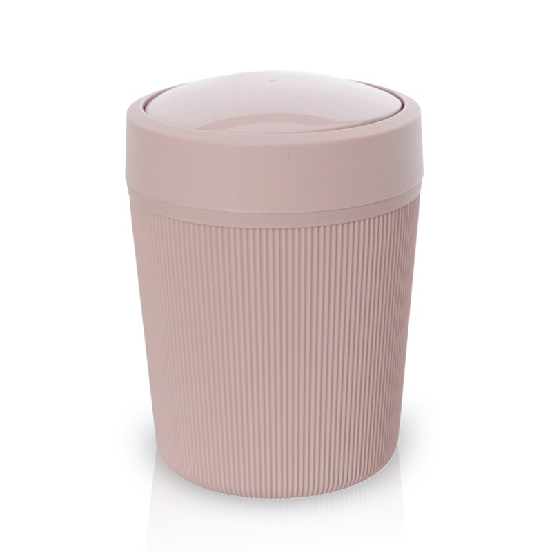 Pattumiera bagno rosa in plastica 4,2 lt con coperchio basculante Ring