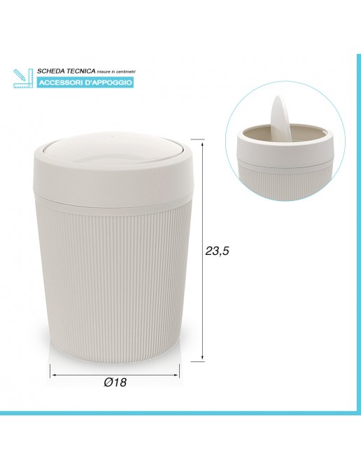 Coperchio Per Bidone In Plastica Per Alimenti Da 35 Litri - Bianco Neutro - Mobil Plastic - Foto 3