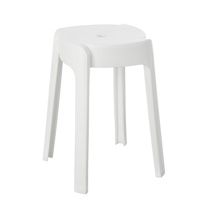 Sgabello bagno multiuso bianco in plastica Fly