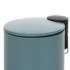 Pattumiera bagno in acciaio turchese cobalto con pedale e coperchio slim 3 lt