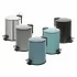 Pattumiera bagno in acciaio turchese cobalto con pedale e coperchio slim 3 lt