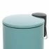 Pattumiera bagno in acciaio acquamarina con pedale e coperchio slim 3 lt