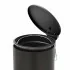 Pattumiera bagno in acciaio nero con pedale e coperchio slim 3 lt