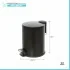 Pattumiera bagno in acciaio nero con pedale e coperchio slim 3 lt