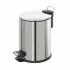 Pattumiera bagno in acciaio cromato con pedale e coperchio slim 3 lt