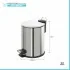 Pattumiera bagno in acciaio cromato con pedale e coperchio slim 3 lt